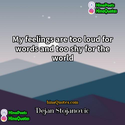 Dejan Stojanovic Quotes | My feelings are too loud for words
